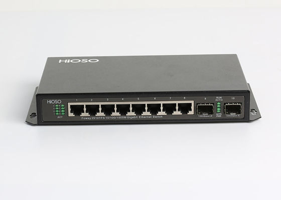 8 portos do interruptor 10 de Gigabit Ethernet dos portos de 10/100/1000M RJ45 2 1000M SFP
